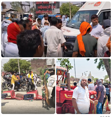 नबीनगर में आक्रोशित ग्रामीणों ने किया रोड जाम, हाईवा जप्त चालक गिरफ्तार